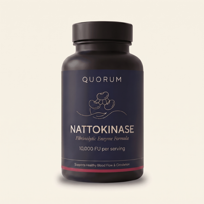Quorum Nattokinase 10,000 FU bottle angle view